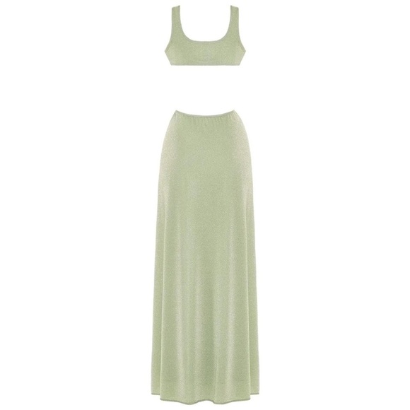 Montce swim sparkle KY sage green cutout dress small - Picture 5 of 6
